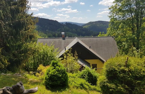 Albrechtice v Jizerskych horach House | Stunning private villa with WIFI, private pool, hot tub, TV, terrace, pets allowed and parking