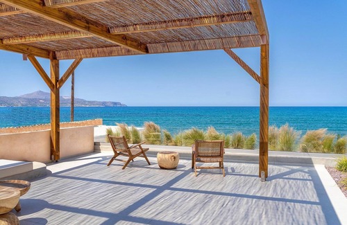 Kalyves Villa | Stunning Seafront Crete Villa | Villa Evander | Private Heated Pool |.