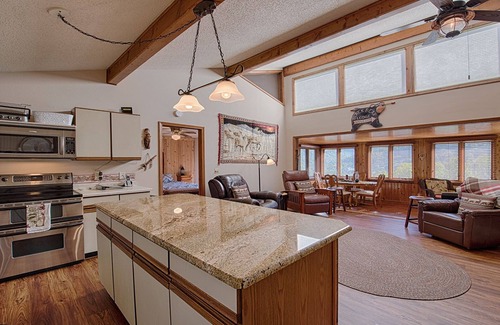 Valley Creek Run House | Stunning views, cabin with 2 master suites, large deck, wood burning fireplace.