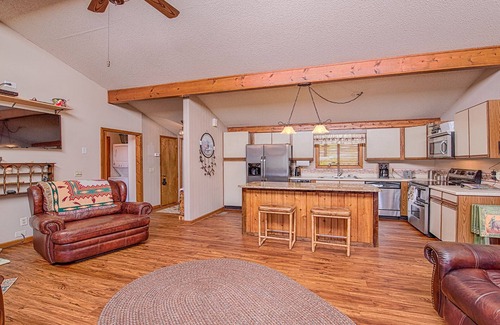 Valley Creek Run House | Stunning views, cabin with 2 master suites, large deck, wood burning fireplace.