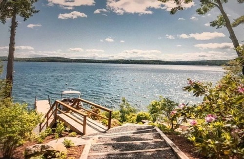Moultonborough House | Stunning Waterfront Home with Boat Dock, swim, boating. Bike & skiing nearby.