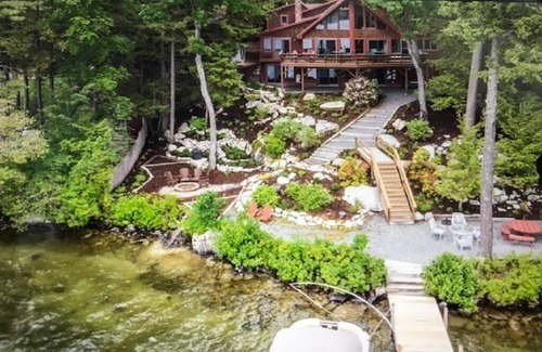 Moultonborough House | Stunning Waterfront Home with Boat Dock, swim, boating. Bike & skiing nearby.