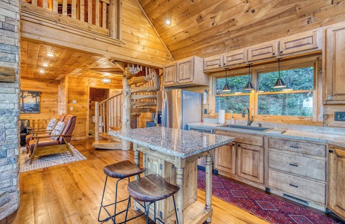 Foxfire Estates Cabin | Stylish Cabin w/Mountain Views, Game Room, Hot Tub, Fire Pit