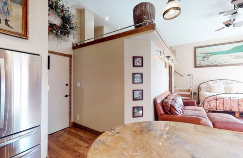 Historic Downtown Durango Apartment | Stylish, downtown condo w/loft, kitchen, & fireplace plus shared patio & grill