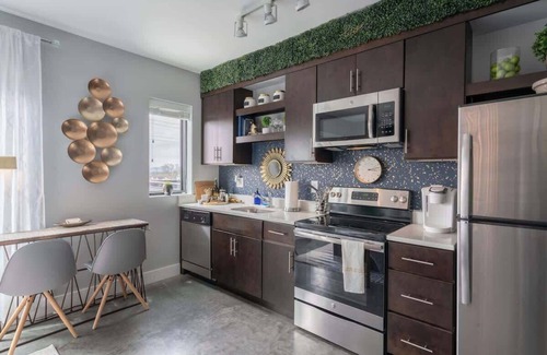 The Nations Apartment | Stylish Studio with Private Deck in Nashville