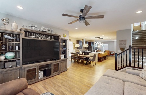 Indianapolis House | Stylish two-story home with a patio, washer/dryer, & full kitchen