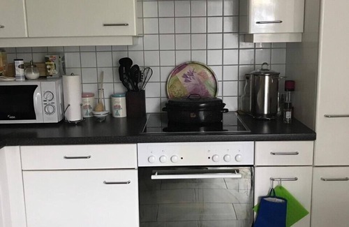 Basel Apartment | Suite, bedroom, bathroom, kitchen