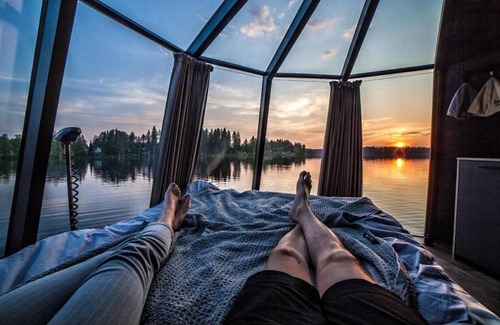 Jokkmokk Municipality Cabin | Suite with lake view for 2 guests Peace & Quiet Hotel in Jokkmokk Sweden
