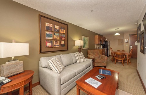 Thayerville Apartment | Suites at Silver Tree A120: Standard View Suite with Private Bedroom, 1st Floor