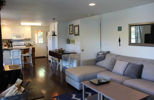 Negaunee Cottage | Summer fun! Hot tub, firepit, kayaks, water trampoline!