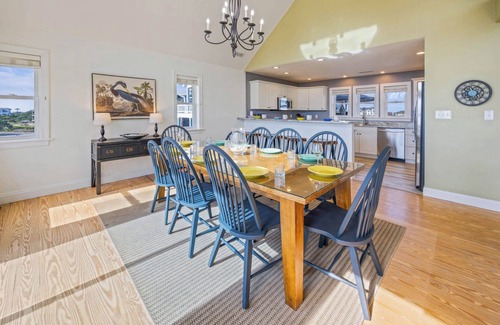 Salvo House | SUMMER SAVINGS Semi-Soundfront Dog Friendly w Pool, Elevator, Boat Ramp, Hot Tub