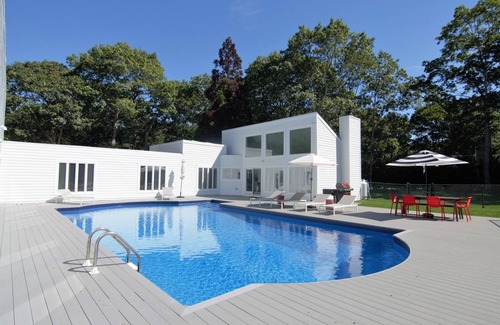 Quogue House | Sun-filled Contemporary Oasis, with Pool, Hot Tub, Tennis, & Basketball!