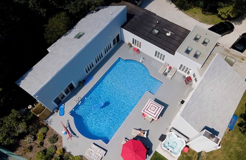 Quogue House | Sun-filled Contemporary Oasis, with Pool, Hot Tub, Tennis, & Basketball!