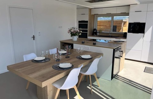 Barneville-Carteret Cottage | Sunlit Modern Villa, Private Garden, Steps to Beach, Full Amenities