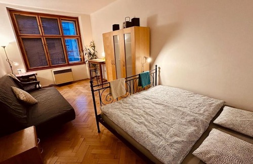 Prague 6 Apartment | Sunny apartment with balcony near Prague Castle with Prague Castle view