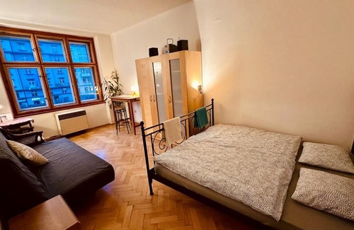Prague 6 Apartment | Sunny apartment with balcony near Prague Castle with Prague Castle view