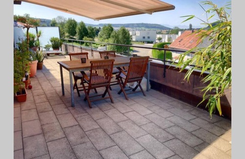 Wettswil Apartment | Sunny Maisonette Penthouse with Big Balcony & Great View