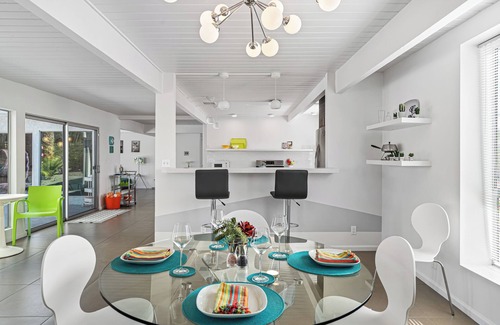 Racquet Club Estates House | Sunny, Private Mid-Century Modern Oasis with Saltwater Pool, Spa, Mountain Views