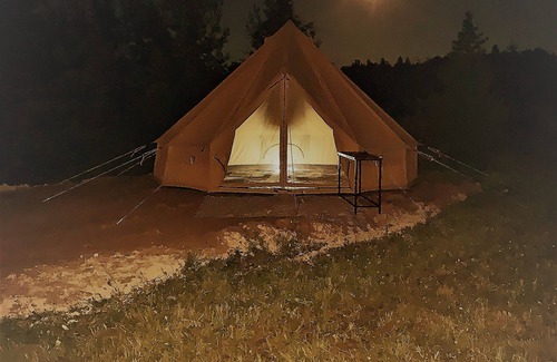 Sault Ste. Marie RV Rental | Sunset Suites 906: Cozy 200 square foot bell tent. Pet friendly. Off the grid