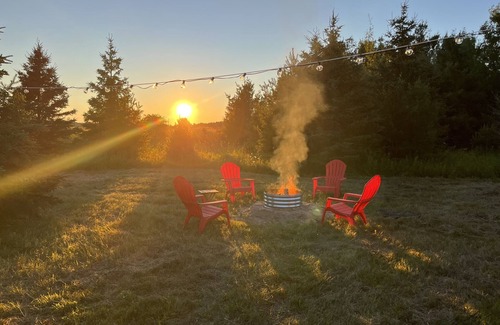 Sault Ste. Marie RV Rental | Sunset Suites 906: Cozy 200 square foot bell tent. Pet friendly. Off the grid