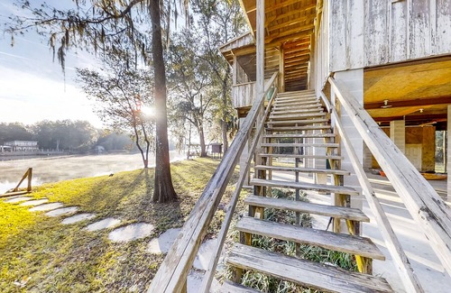 Old Town House | Suwannee River Home with Kayaks, Boat Dock & Launch, Riverfront Deck, Dogs OK