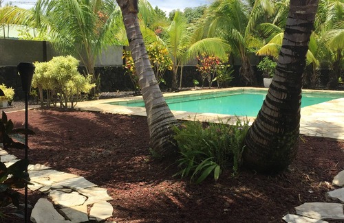 Keaau House | Swimming Pool, Observation Deck, and Palm Trees