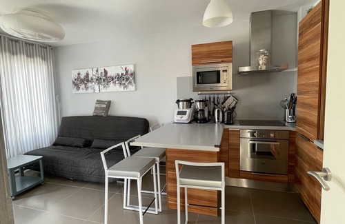 Plage d'Argeles Apartment | T2 sea view in Le Racou - classified 3 * Air-conditioned - Private shaded parking lot