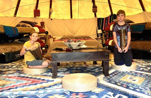 Eagle RV Rental | Teepee tipi in 10 acre Forest Riverfront in Eagle!