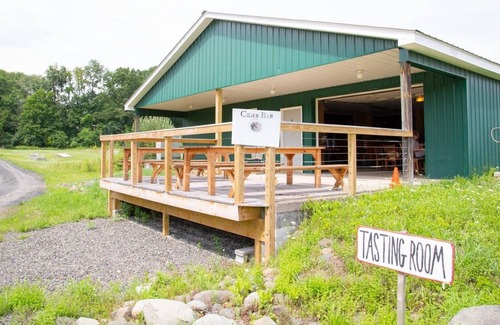Town of Marbletown RV Rental | Tentrr Signature Site - Orchard Tent Overlooking Mohonk Golden Russet