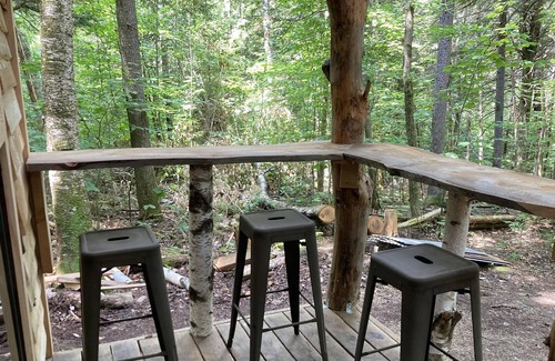 Freedom RV Rental | Tentrr Signature Site - Ohana Roots Camp at Sandy Pond, Forest Hideaway Site