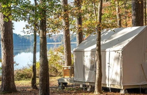 Morton RV Rental | Tentrr State Park Site - Mississippi Roosevelt State Park - Shadow Lake E - Sing