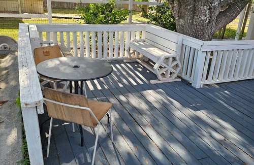 Cameron County Cottage | Texas themed cabin with a Shared fishing pier Not waterfront