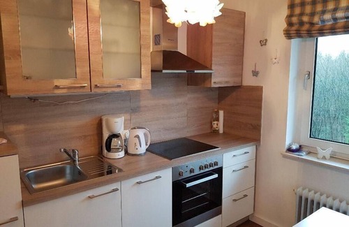 Hahnenklee Apartment | The apartment has a bath and a new fitted kitchen with dishwasher, ceramic hob,