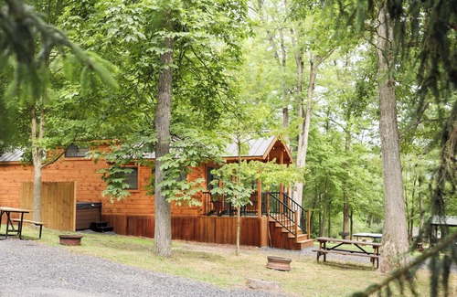 Mingoville Cabin | The Bellefonte Campground presents: Tiny Home| 1 Bedroom with Hot tub