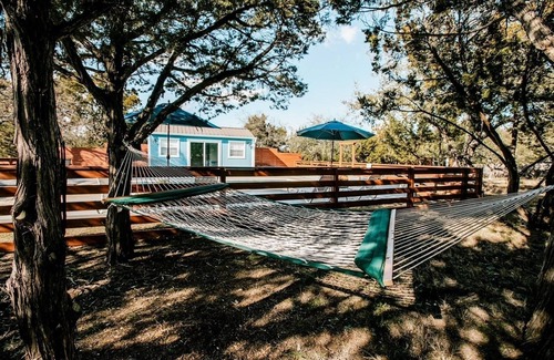 Austin Cabin | The Bison cabin in a gated 2 acre boutique tiny home resort with pool!