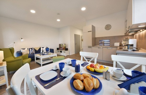 Ralswiek Apartment | The Blaues Haus 1 vacation apartment in Ralswiek offers an ideal retreat for