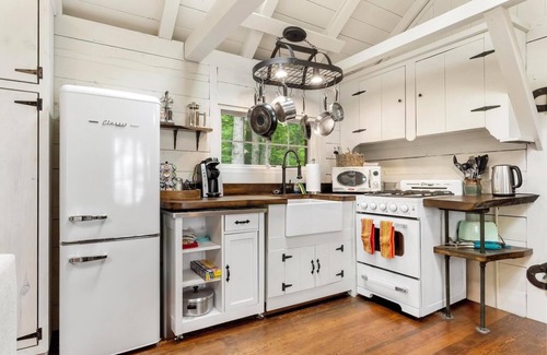 Harbor Springs Cabin | The Blissful Cabin - A cozy one-bedroom cabin with a fireplace.