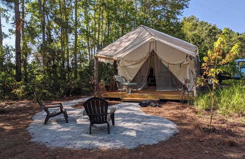 Supply RV Rental | The Bohemian Dream Glamping Tent-Private Oasis 2 miles to Holden Beach