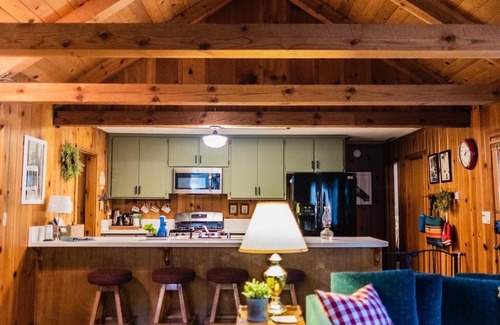 Camp Nelson Cabin | The Bunkhouse 1960's Camp Vibe + Timeless Wet Bar