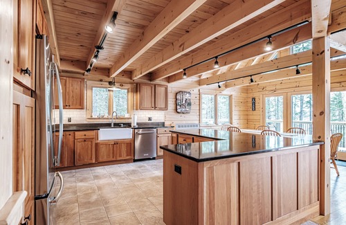 Newry Cabin | The Cove - Beautiful private log home with large deck, fireplace and dock on Lake Umbagog!