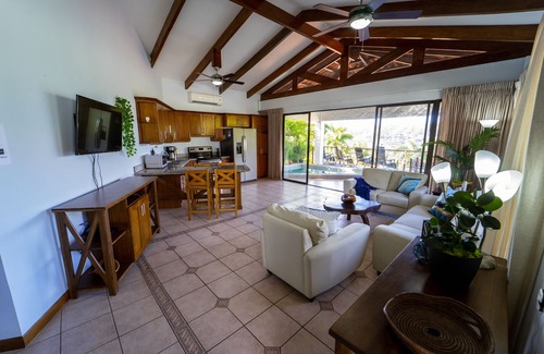 Playa Hermosa Villa | The Golden Sunset Villa on a resort with beach access