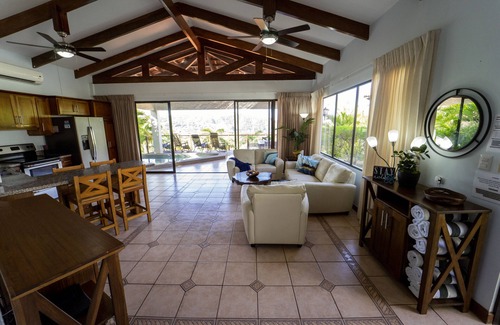Playa Hermosa Villa | The Golden Sunset Villa on a resort with beach access