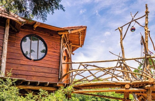 Paige Cabin | The Hobbit's Nest, A Magical Dog-friendly Treehouse in the Lost Pines Shire