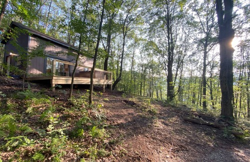Meyersdale Cabin | The Lodge, a Cozy Lodge Cabin by the GAP Trail & view of the Sand Patch grade.