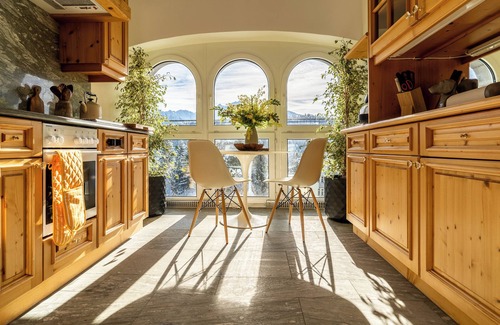 Waldhaus Flims Apartment | The luxury apartment, 135m2, above the roofs of Flims Waldhaus.