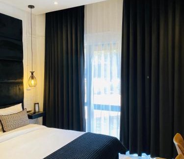 Downtown Johannesburg Apartment | The Monochrome Apartment 209 - Urban Chic Escape - Open Plan Bathroom with Bathtub