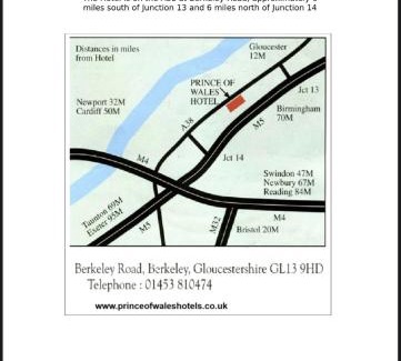 Dursley Hotel | The Prince of Wales Hotel Berkeley, A38 M5