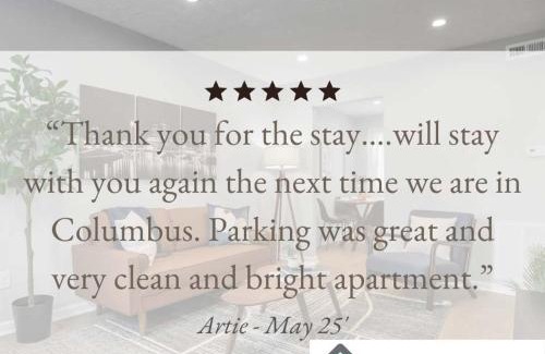 Downtown Columbus Apartment | The Schumacher Townhouse - 2 BR