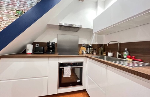 Saint-Cyprien Apartment | The St Cyp' - Bricked wall and cozy in Toulouse