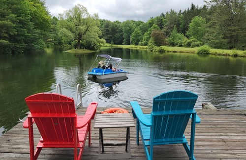 Davenport Villa | The Stewart Manor, Catskills, private oasis with private lake, boat, & 11 acres